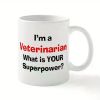 1pc Veterinarian Superpower Question Ceramic Coffee Mug, 11oz Novelty Drinkware, Ideal for Birthday, Holiday,
