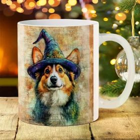 1pc 11Oz Gothic One Piece Coffee Cup, Ceramic Coffee Mug, Summer And Winter Drinkware, Birthday Gift, Holiday Gift, (Color: White)