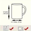 1pc 11oz Basque Coffee, Tea, Milk Cup with Art Print - Durable Porcelain Drinkware for Home and Office - Perfect